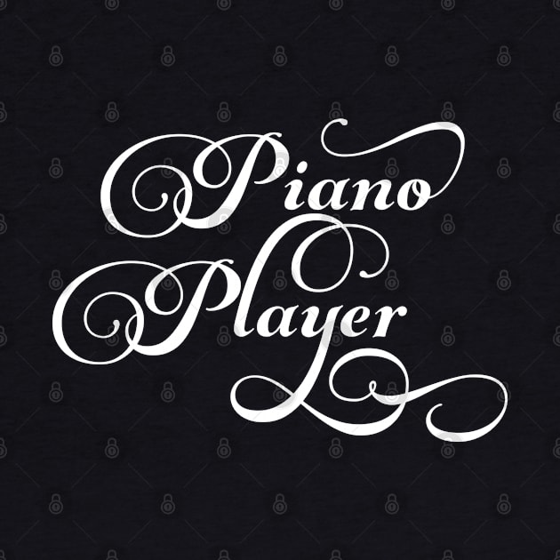 Piano Player White Script by Barthol Graphics